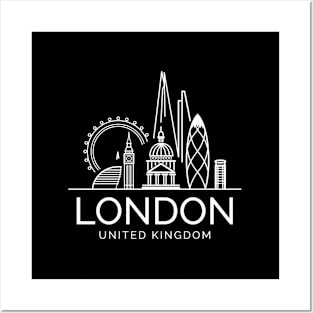 London United Kingdom City Skyline Posters and Art